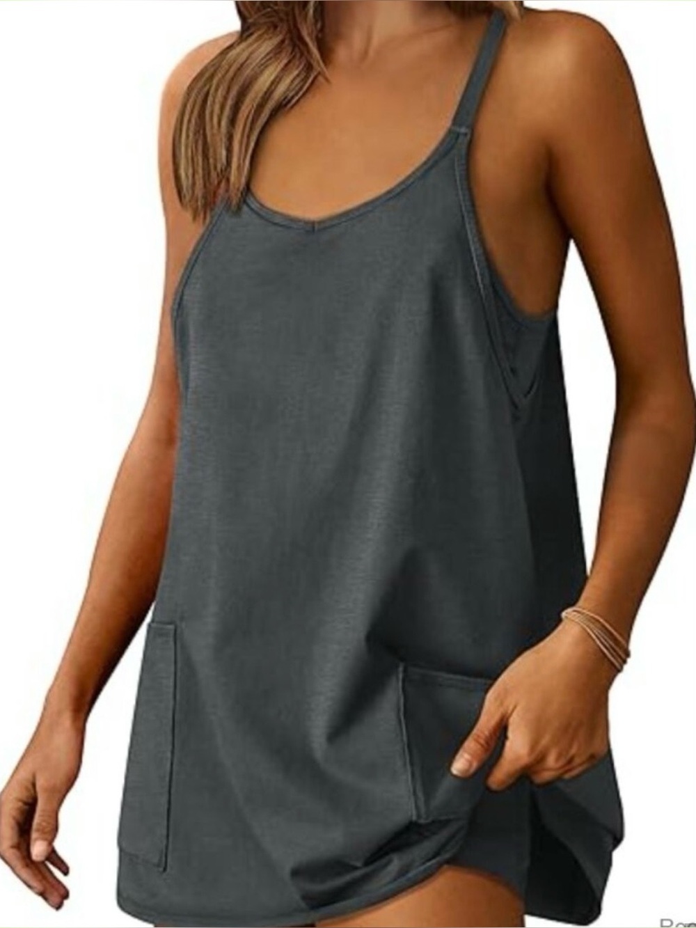 NWT Anrabess Dark Gray Dress Romper / Skort L